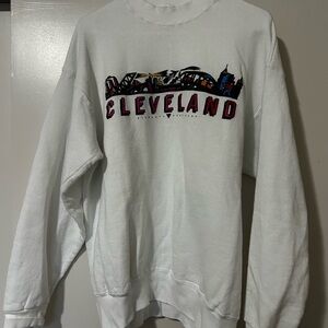 Fruit of the Loom White Cleveland Men's Crewneck Sweater